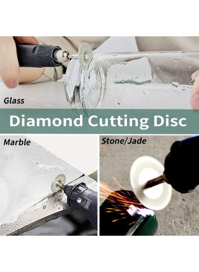 32pcs Cutting Wheel Set for Rotary Tool, HSS Circular Saw Blades, 545 Diamond Cutting Wheel, Accessories Cutting Discs with 1/8" Shank for Wood Glass Plastic Stone  - Image 4