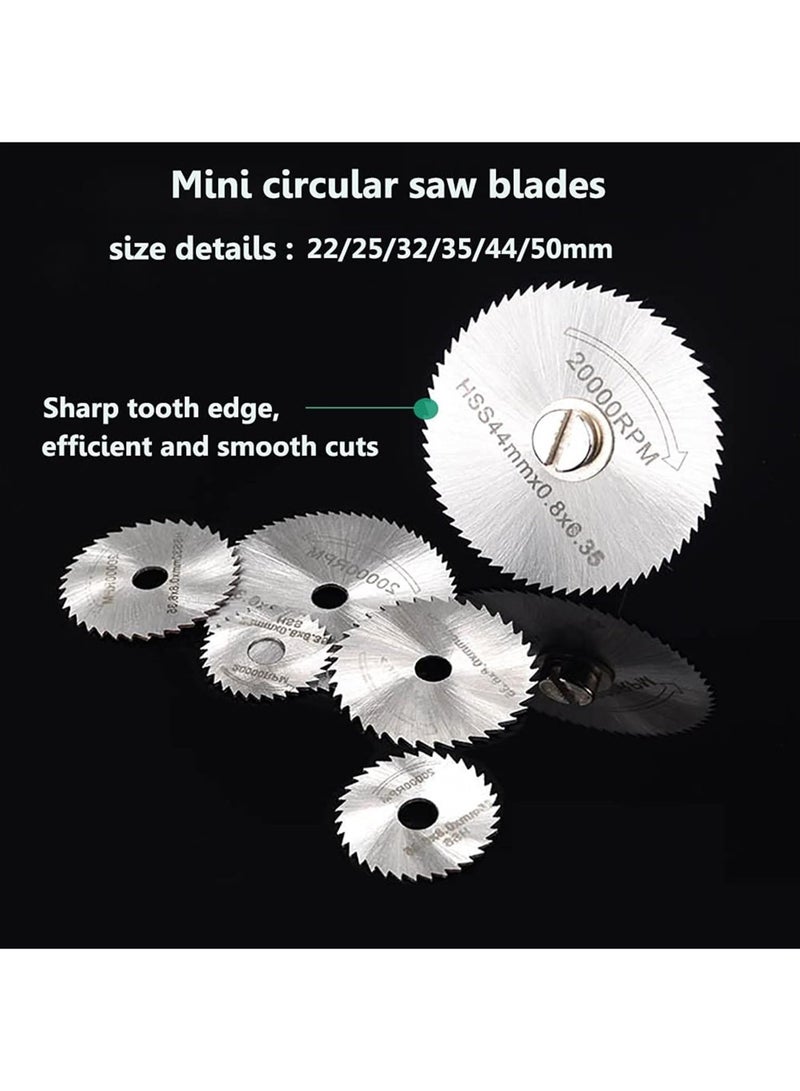32pcs Cutting Wheel Set for Rotary Tool, HSS Circular Saw Blades, 545 Diamond Cutting Wheel, Accessories Cutting Discs with 1/8" Shank for Wood Glass Plastic Stone  - Image 2