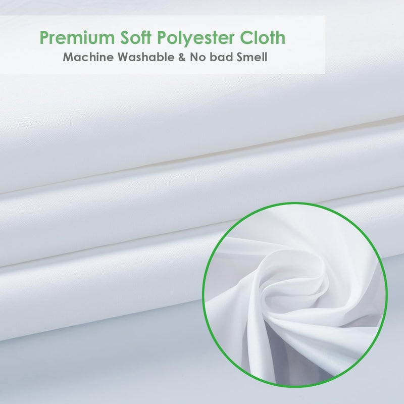 WellColor Extra Wide Shower Curtain Liner 84 x 72 Inch, Fabric Shower Curtain Liner for Bathroom Curtain, Hotel Quality, Water Repellent, White - Image 2