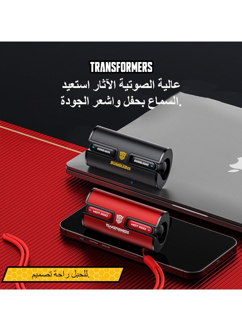 TRANSFORMERS - Transformers TF-T02 TWS Wireless Headphones Bluetooth 5.3 Bumblebee Yellow Game Sports - Image 1