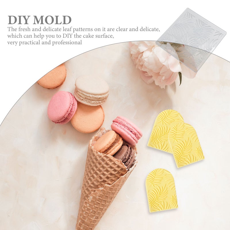 2pcs Cake Mold Cake Impression Mat Leaf Pattern Fondant Mold Cake Embossing Mat - Image 2