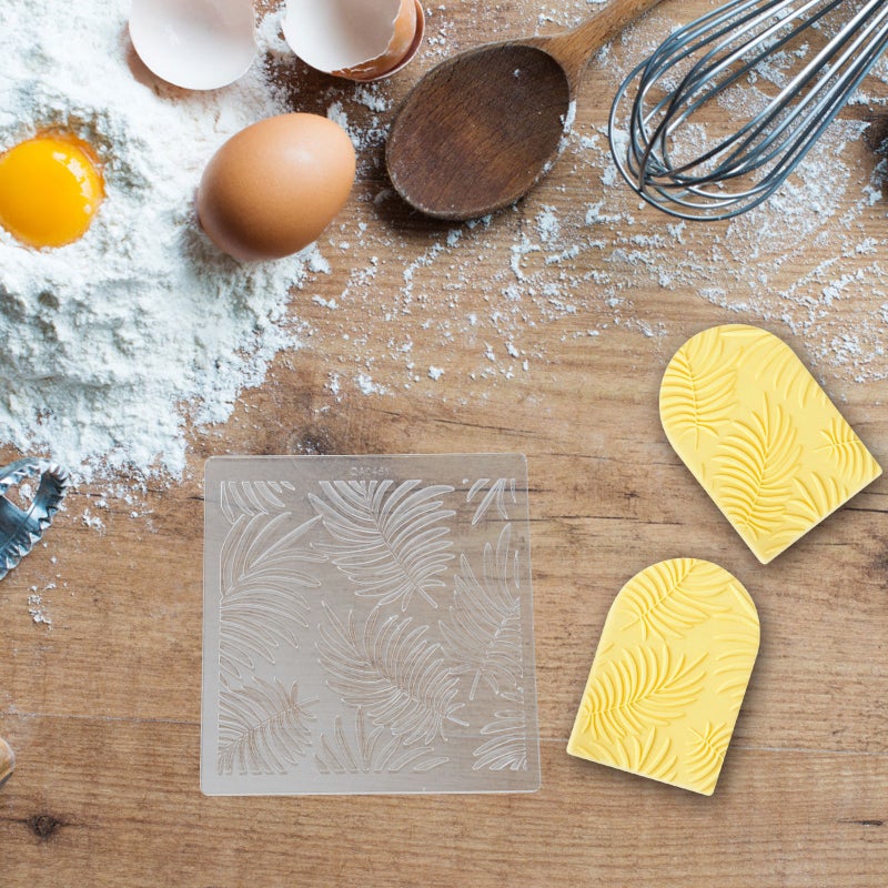 2pcs Cake Mold Cake Impression Mat Leaf Pattern Fondant Mold Cake Embossing Mat - Image 5