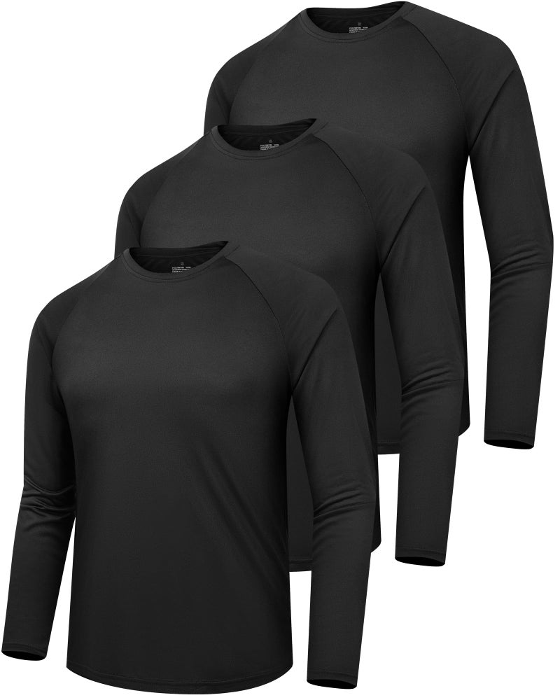 clothin 3 Pack Long Sleeve Shirts for Men/Mens Workout T-Shirts Moisture Wicking Lightweight - Image 1