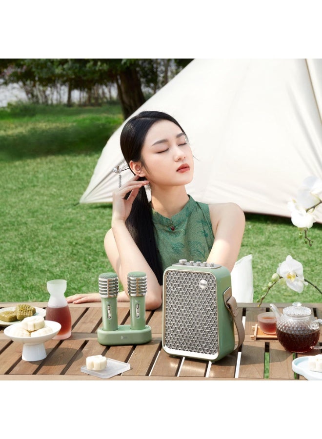 ديفوم SongBird HQ 2 Portable Bluetooth Karaoke Speaker (Green) - Image 3