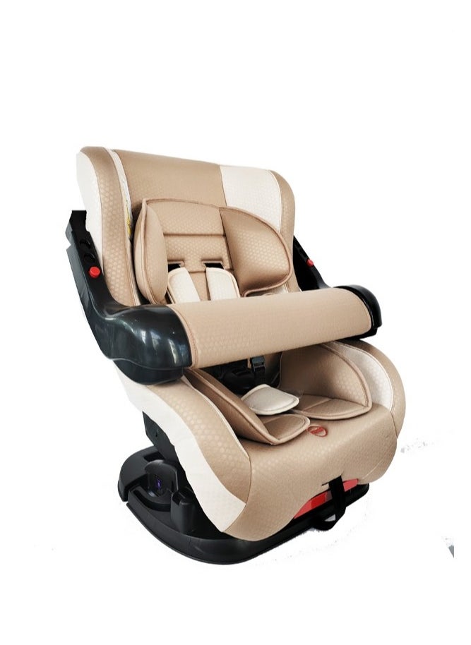 molody Molody Convertible Baby Car Seat 0-4 Years with Front Safety Handle and Reclining Positions-Beige  - Image 2