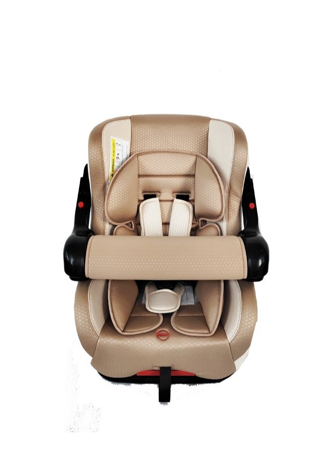 molody Molody Convertible Baby Car Seat 0-4 Years with Front Safety Handle and Reclining Positions-Beige  - Image 3