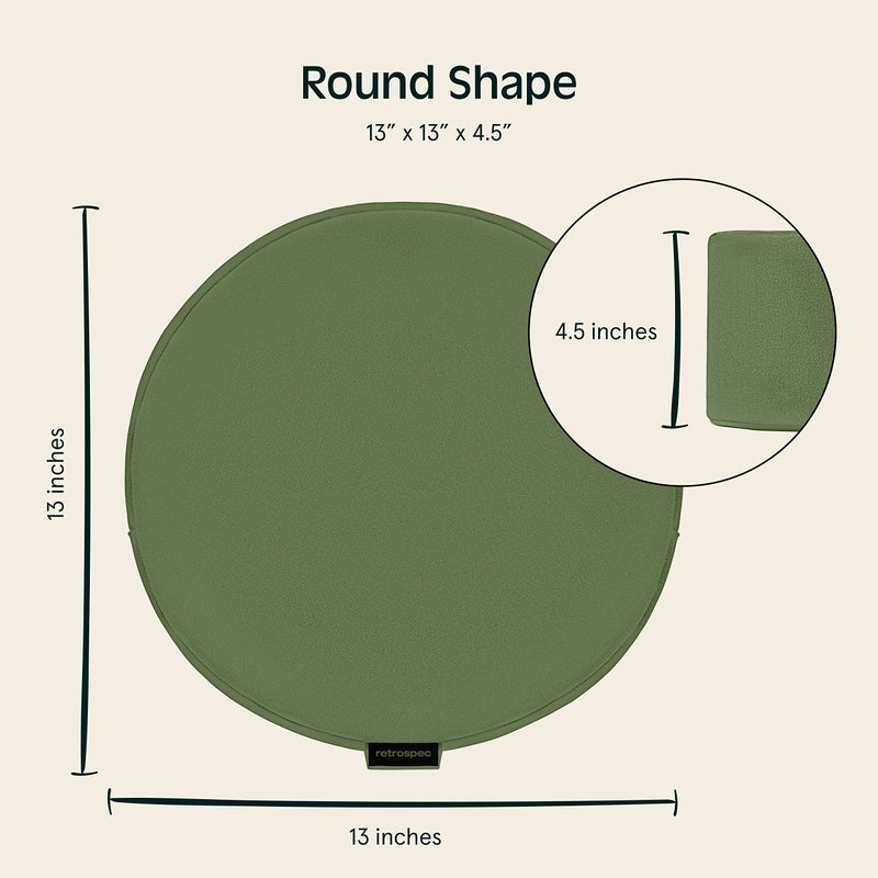 Retrospec Sedona Zafu Meditation Cushion & Floor Pillow with Buckwheat Hulls - Adjustable Yoga Accessory for Women - 13in Round Cotton Seat with Handle & Washable Cover - Image 4