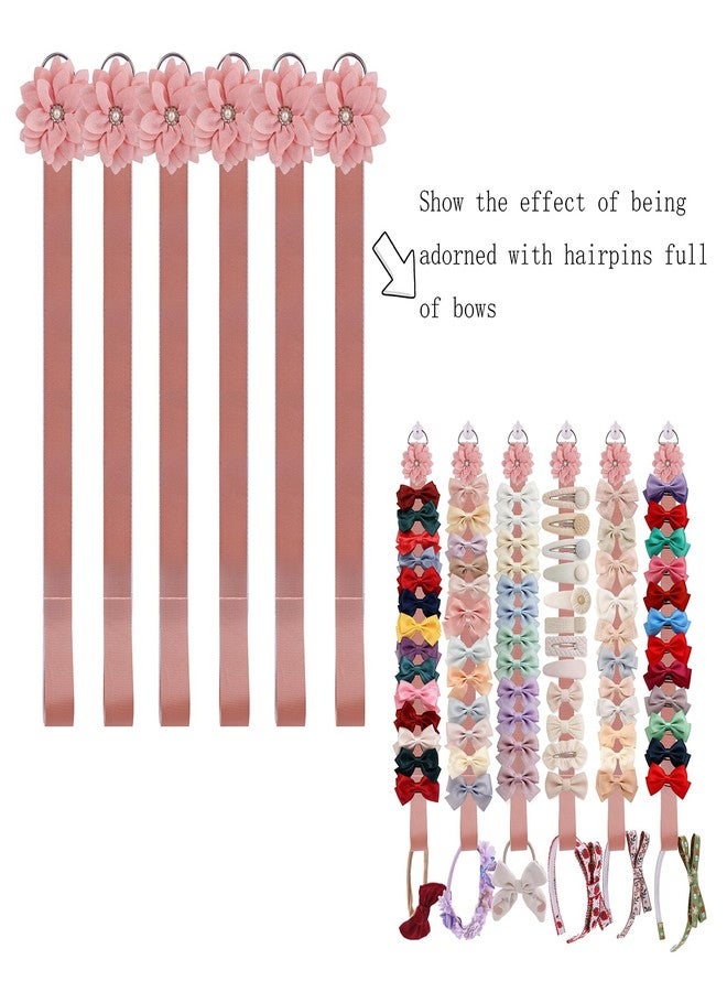 BFNAAgirl 6PCS حامل ربطات الشعر، منظم ربطات شعر الأطفال، منظم إكسسوارات شعر مزخرفة، حامل ربطات شعر لتخزين مشابك الشعر للبنات، ديكورات جدارية لغرفة الأطفال (tyh-6PCS-fen) - Image 4