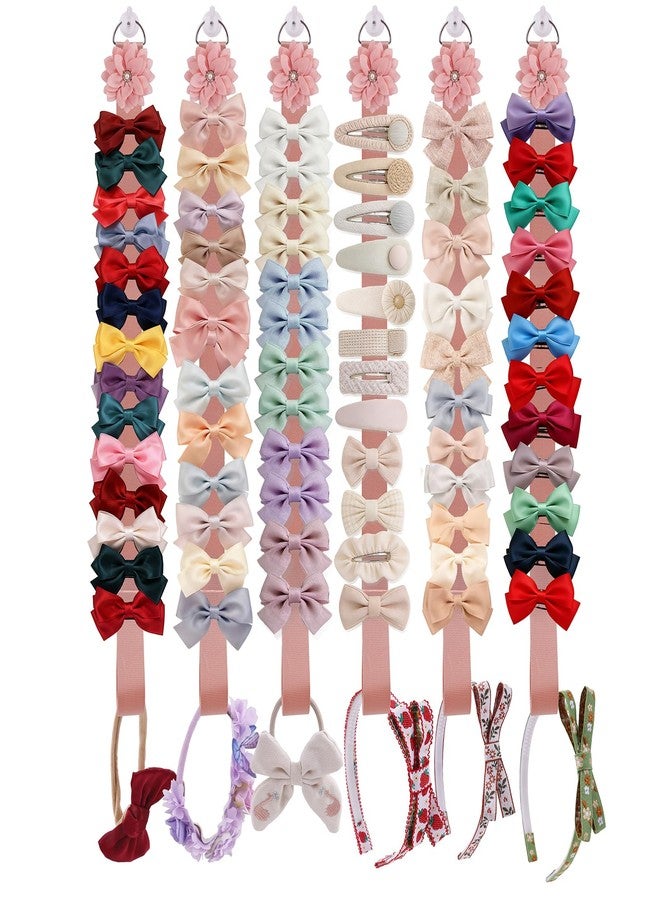BFNAAgirl 6PCS حامل ربطات الشعر، منظم ربطات شعر الأطفال، منظم إكسسوارات شعر مزخرفة، حامل ربطات شعر لتخزين مشابك الشعر للبنات، ديكورات جدارية لغرفة الأطفال (tyh-6PCS-fen) - Image 1