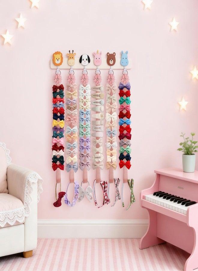 BFNAAgirl 6PCS حامل ربطات الشعر، منظم ربطات شعر الأطفال، منظم إكسسوارات شعر مزخرفة، حامل ربطات شعر لتخزين مشابك الشعر للبنات، ديكورات جدارية لغرفة الأطفال (tyh-6PCS-fen) - Image 5
