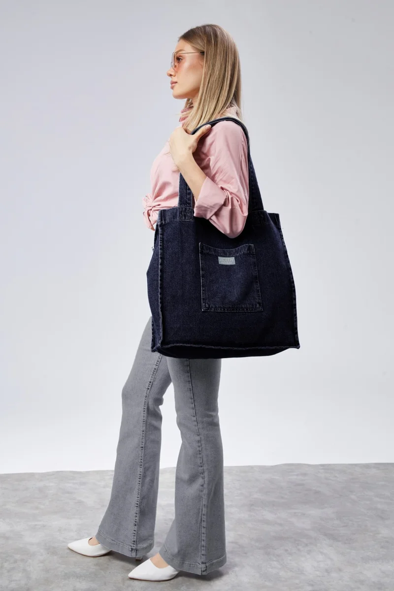 اكس سي اي دي واي Premium- Women's Gusseted Pocket Denim Shoulder Bag C900