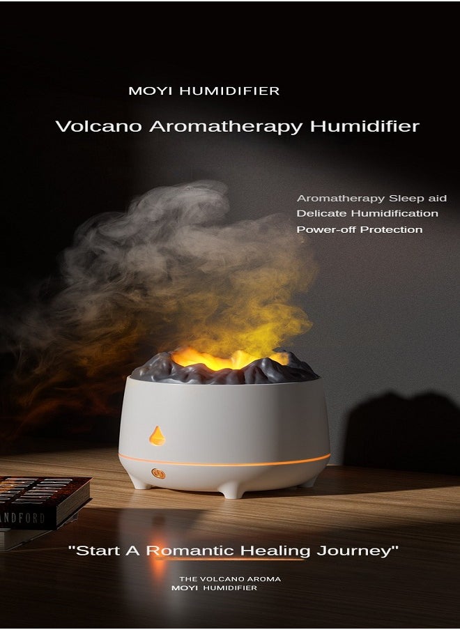 Volcano Aromatherapy Air Humidifier 2-in-1, Imitates Volcano, Fine Mist, Mini and Portable, Saves Space, 600ml, Two Colors Of Atmosphere Lighting