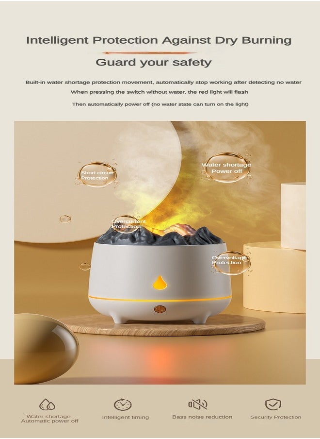 Volcano Aromatherapy Air Humidifier 2-in-1, Imitates Volcano, Fine Mist, Mini and Portable, Saves Space, 600ml, Two Colors Of Atmosphere Lighting