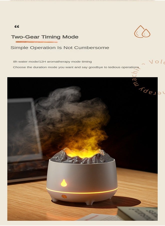 Volcano Aromatherapy Air Humidifier 2-in-1, Imitates Volcano, Fine Mist, Mini and Portable, Saves Space, 600ml, Two Colors Of Atmosphere Lighting