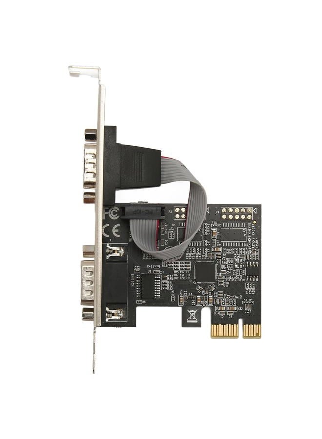 Pomya 2 Port PCI Express RS232 DB9 Serial Port Card for Windows XP, Vista,7, 8.x, 10, 11 32/64bit for Linux, PCIe Serial Expansion Card PCIe Serial Host Controller Card - Image 1
