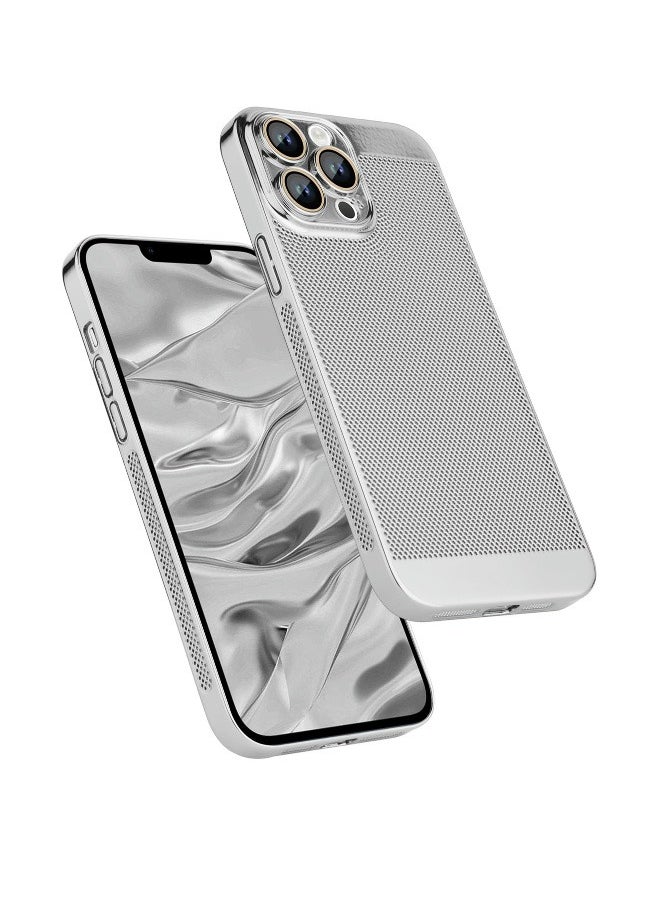 ShebSheb Electroplating Heat Dissipation Phone Case for iPhone 15 Pro, New Heat Dissipation Plating Fine Hole Protector for iPhone Case, Crystal Lens Film Coating Phone Case  - Image 1
