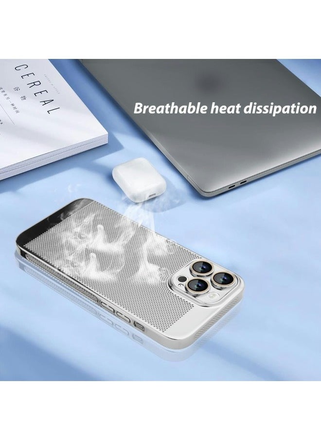 ShebSheb Electroplating Heat Dissipation Phone Case for iPhone 15 Pro, New Heat Dissipation Plating Fine Hole Protector for iPhone Case, Crystal Lens Film Coating Phone Case  - Image 4