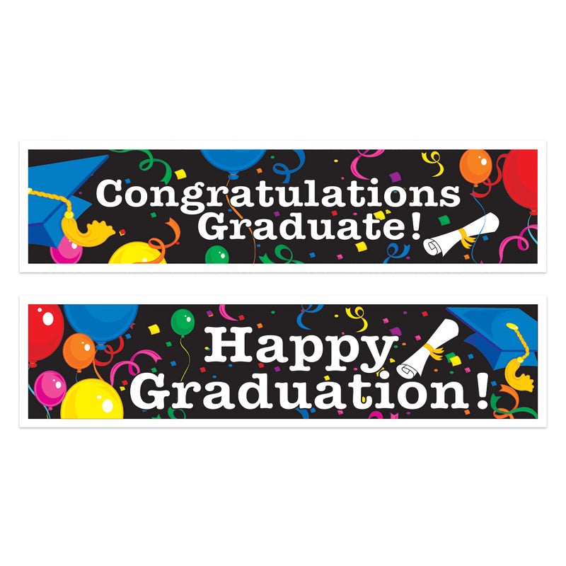 Beistle Graduation Banners with Assorted Designs - Image 1