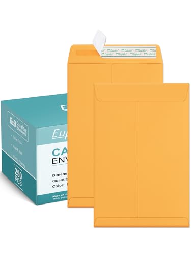 Eupako Catalog Envelopes 6x9 Small Brown Envelopes Self Seal 250 Pack for Mailing, Organizing, Storage - Image 1