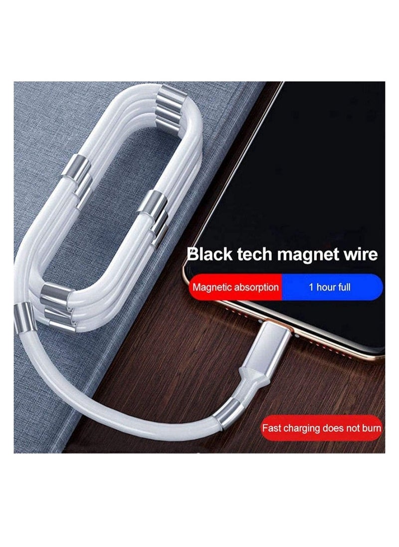 Magnetic USB C to USB C Fast Charging Cable (60W), USB 2.0 Type C Charging Data Transfer Cable with Soft Protective Silicone Tube for Iphone 15/15Pro Samsung and all other USB C Devices
