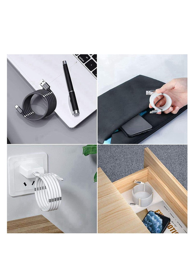 Magnetic USB C to USB C Fast Charging Cable (60W), USB 2.0 Type C Charging Data Transfer Cable with Soft Protective Silicone Tube for Iphone 15/15Pro Samsung and all other USB C Devices