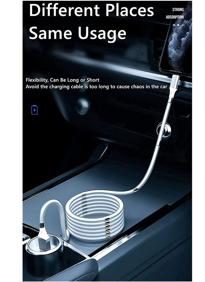 Magnetic USB C to USB C Fast Charging Cable (60W), USB 2.0 Type C Charging Data Transfer Cable with Soft Protective Silicone Tube for Iphone 15/15Pro Samsung and all other USB C Devices