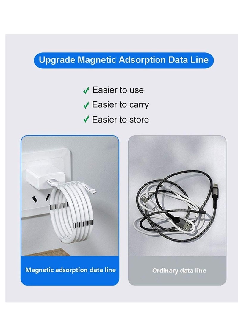 Magnetic USB C to USB C Fast Charging Cable (60W), USB 2.0 Type C Charging Data Transfer Cable with Soft Protective Silicone Tube for Iphone 15/15Pro Samsung and all other USB C Devices