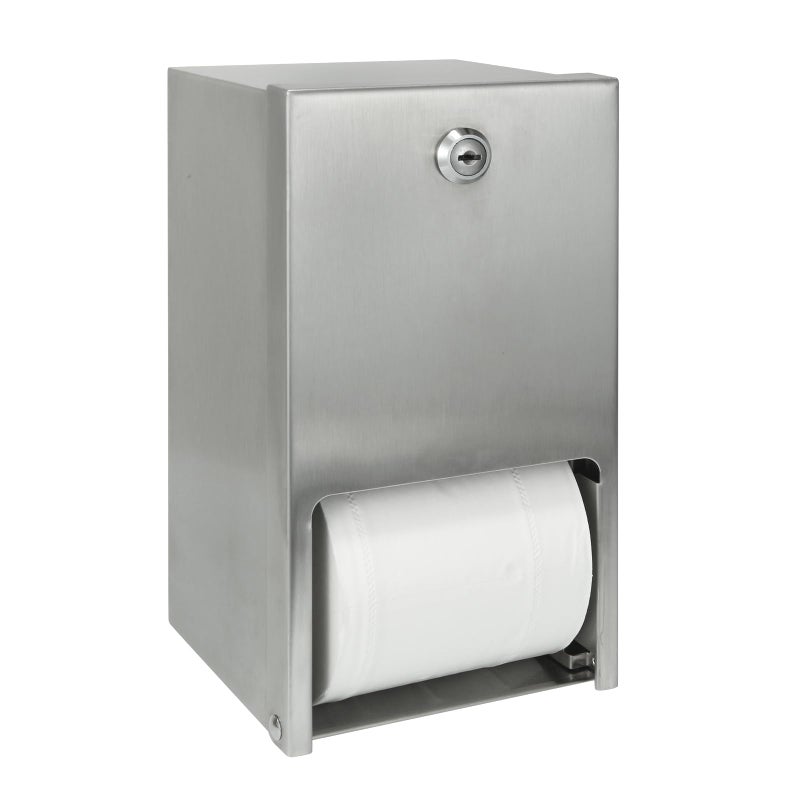 Stardrix 2 Roll Stainless Steel Commercial Toilet Paper Dispenser, Heavy Duty Wall Mount Tissue Holder with Lock for Restroom/Bathroom - Image 1
