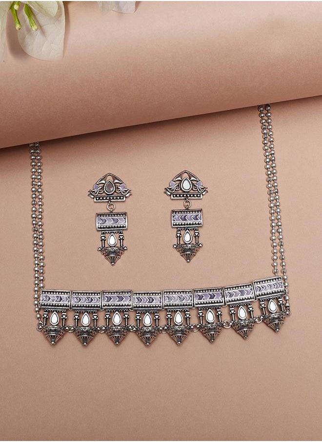 VOYLLA Antique Elegance Traditional Collar Jewellery Set  - Image 1