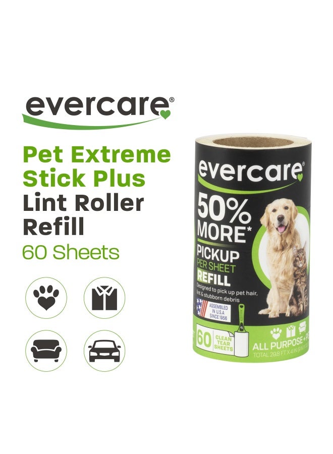 Evercare Extra Sticky Pet Lint Roller Refill 60 Sheets, 6-Pack - Image 2