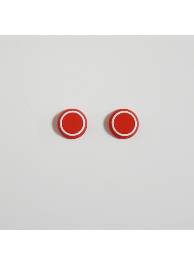 Loquat Ps4 Rocker Cap PS3 PS5 XBOXONE 360 Luminous Cap Luminous Mushroom Head Two-color Handle Silicone-Product Color:PS-white Circle With Red Background 33  - Image 1
