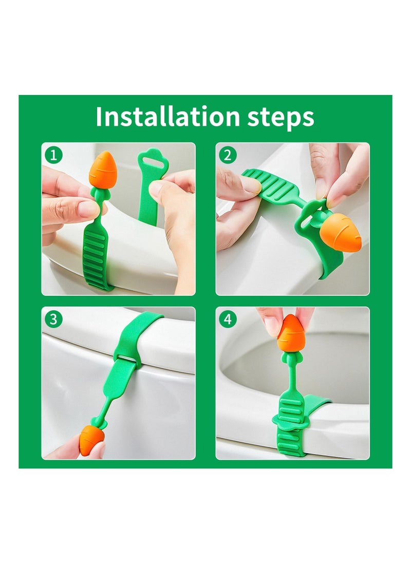 Y&D Creative Funny Carrot Silica Gel Toilet Seats Cover Lifter, SYOSI Not Dirty Hands Seat Lifters Adjustable, Flexible lid Handle Silicone Lifter for Travel Home Bathroom (Mix 3 Colors)  - Image 3