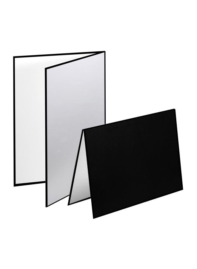 Meking 3 in 1 Photography Reflector Cardboard 17 x 12 inch Folding Light Diffuser Board for Still Life Product and Food Photo Shooting - Black Silver and White 2 Pack - Image 1