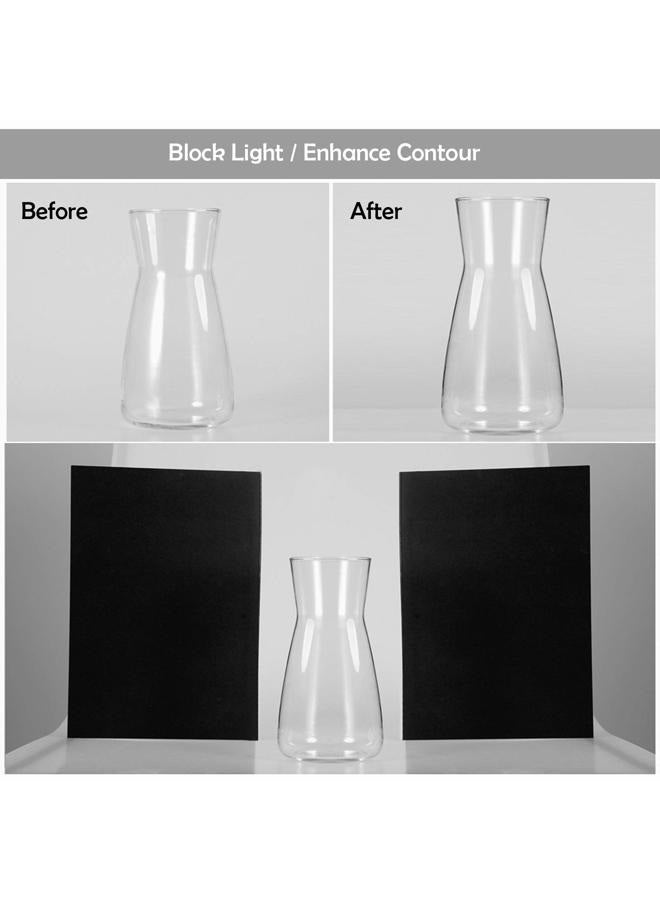 Meking 3 in 1 Photography Reflector Cardboard 17 x 12 inch Folding Light Diffuser Board for Still Life Product and Food Photo Shooting - Black Silver and White 2 Pack - Image 5