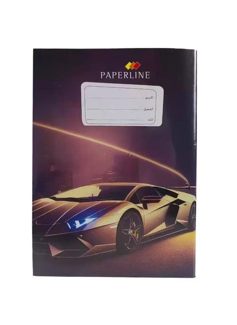 Paperline PVC Plain Notebook- Single Line with Borders and Car Design-60 Sheets
