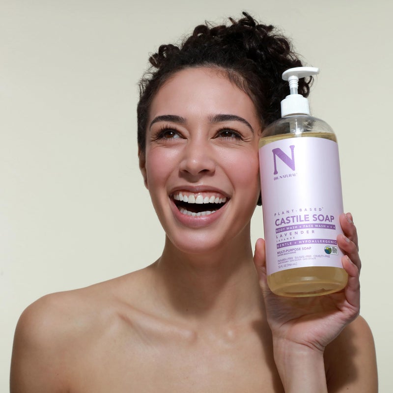 Dr. Natural Castile Liquid Soap - Multi-Use Body Wash, Shampoo and Face Wash - Hydrating Body Soap for Skin, Hair, Pets and Home - Lavender - 32 oz. - Image 5