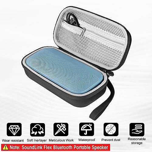 VERTUS® Carrying Case Storage Bag for Bose New SoundLink Flex 2nd Gen/Bose SoundLink Flex/Tribit StormBox Flow Bluetooth Portable Speaker (Black) - Image 2