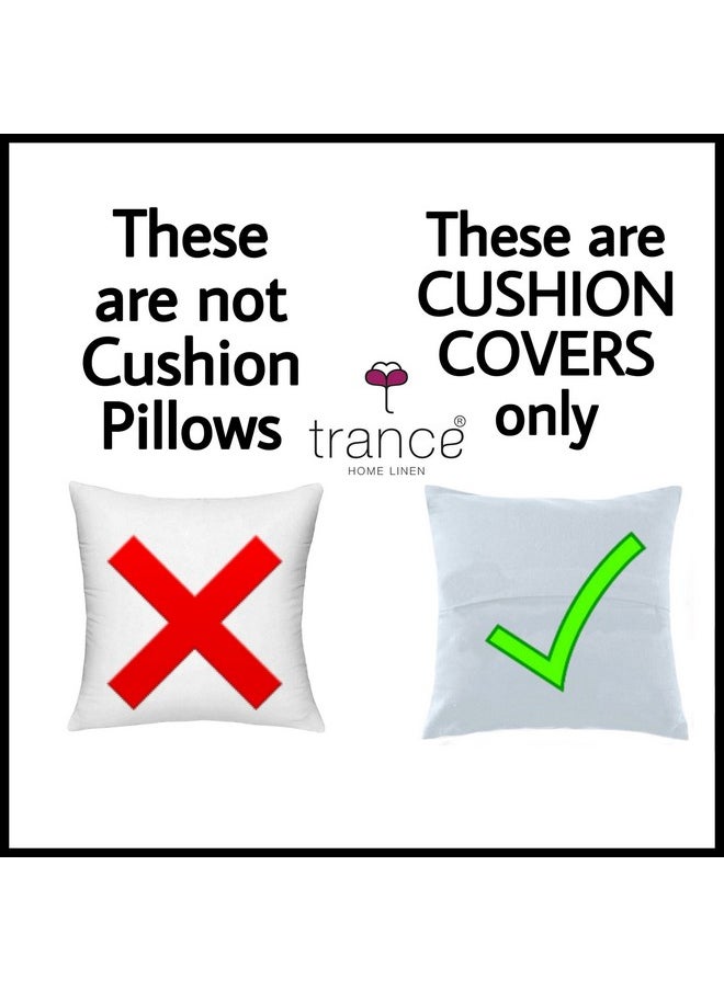Trance Home Linen 100% Thick Cotton Printed 16x16 inch Cushion Covers for Sofa and Diwan | Throw Pillow/Small Cushion Pillow Covers (16x16 inch | 40cmx40cm, Huvu Red) Set of 5-180 TC