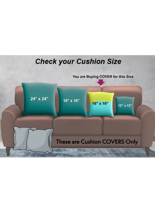 Trance Home Linen 100% Thick Cotton Printed 16x16 inch Cushion Covers for Sofa and Diwan | Throw Pillow/Small Cushion Pillow Covers (16x16 inch | 40cmx40cm, Huvu Red) Set of 5-180 TC