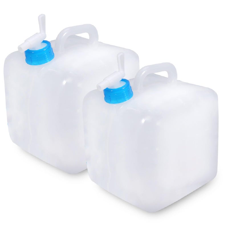BEWBBAT 2 Pack Collapsible Water Container with Spigot 2.6 Gallon, Foldable Camping Water Storage Jug Portable Water Tank Canteen for Outdoor Hiking, Fishing, Emergency - Image 1