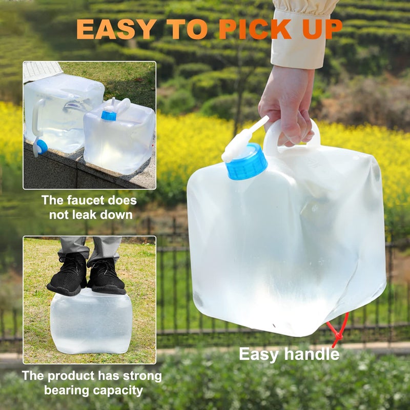 BEWBBAT 2 Pack Collapsible Water Container with Spigot 2.6 Gallon, Foldable Camping Water Storage Jug Portable Water Tank Canteen for Outdoor Hiking, Fishing, Emergency - Image 5