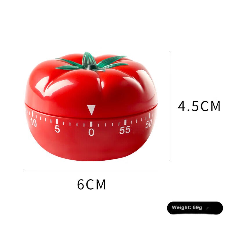 BJ Home Tomato-Shaped Mechanical Timer, Kitchen Timer, Children's Study Time Management Device, Mini Timer - Image 1