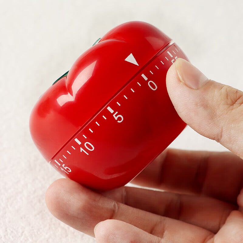 BJ Home Tomato-Shaped Mechanical Timer, Kitchen Timer, Children's Study Time Management Device, Mini Timer - Image 2