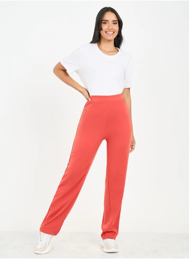 ستايلي Straight Fit Solid Ponte Tregging