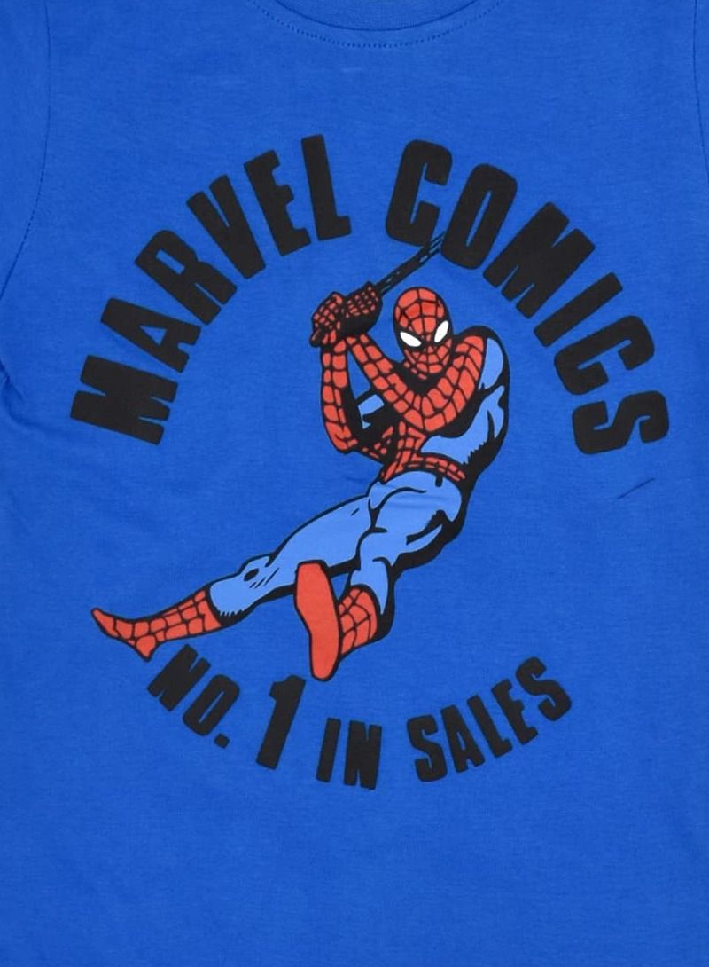 Pierre Donna Spiderman Tshirt and Short Set for Boys, Graphic MARVEL Character t shirt and shorts(Blue red, 8-9 years) - Image 5