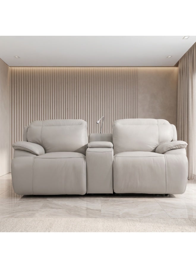 Royaloak Venice Italian Signature Half Leather Two Seater Power Incliner | Genuine Leather | Zero Wall Recliner | Adjustable Headrest & Footrest | Extra Large Seating Space | High Resilience foam - Image 1