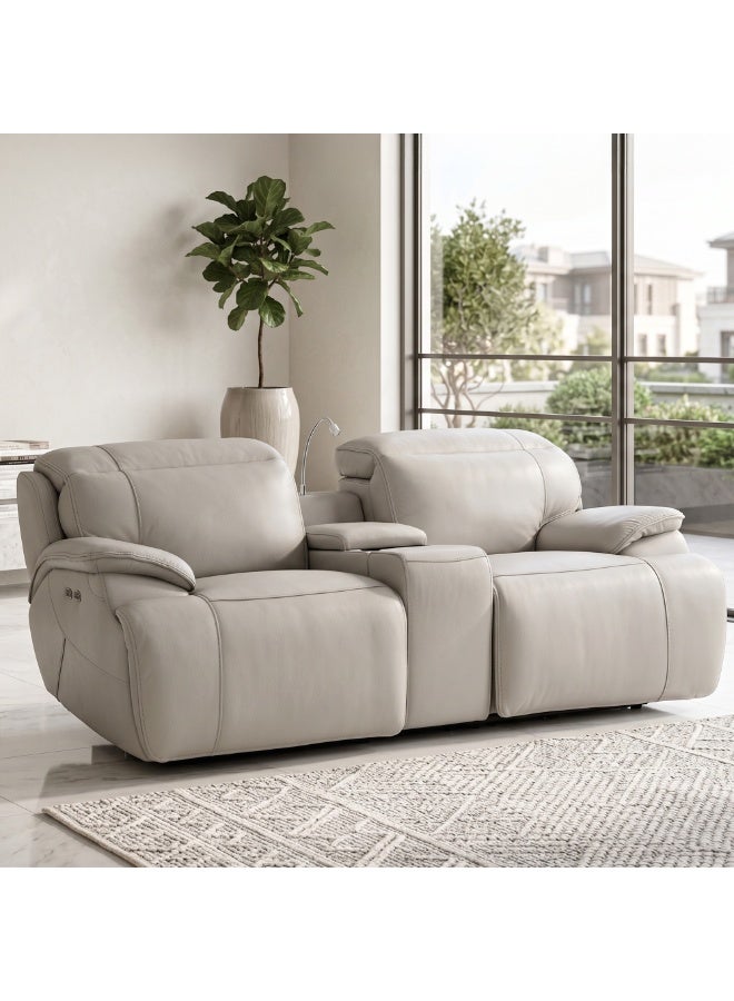 Royaloak Venice Italian Signature Half Leather Two Seater Power Incliner | Genuine Leather | Zero Wall Recliner | Adjustable Headrest & Footrest | Extra Large Seating Space | High Resilience foam - Image 2