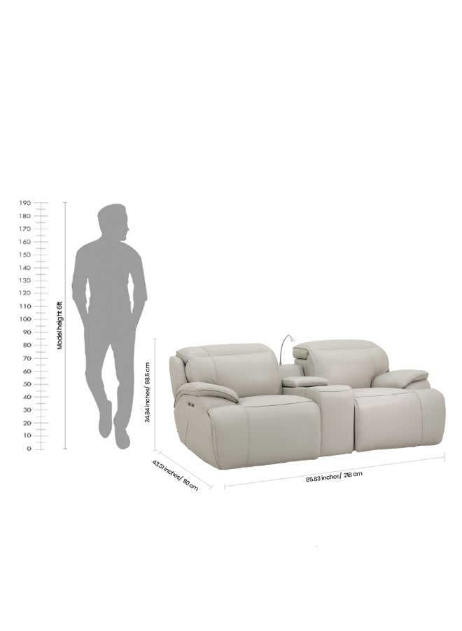 Royaloak Venice Italian Signature Half Leather Two Seater Power Incliner | Genuine Leather | Zero Wall Recliner | Adjustable Headrest & Footrest | Extra Large Seating Space | High Resilience foam - Image 5