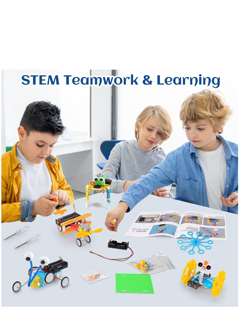 STEM Toy Set 7 in 1 Robot kit, Kids DIY Electronic Engineering Building Kits, Electric Motor Robot Toy, Science Experiments Kits for Children