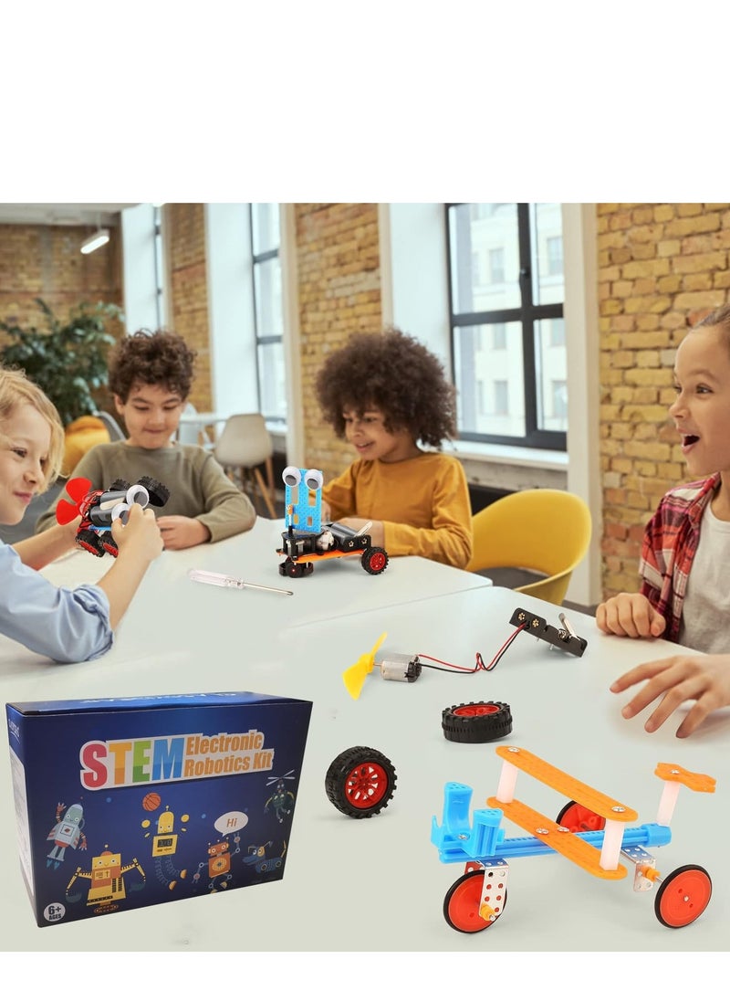 STEM Toy Set 7 in 1 Robot kit, Kids DIY Electronic Engineering Building Kits, Electric Motor Robot Toy, Science Experiments Kits for Children